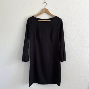 NWT Banana Republic Black Shift Mini Dress 3/4‎ Sleeves Pleated Cuff Size 6